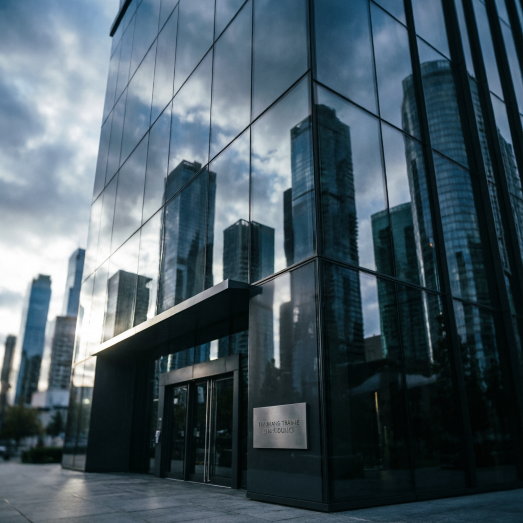 Modern proprietary trading firm headquarters representing professional prop firm services