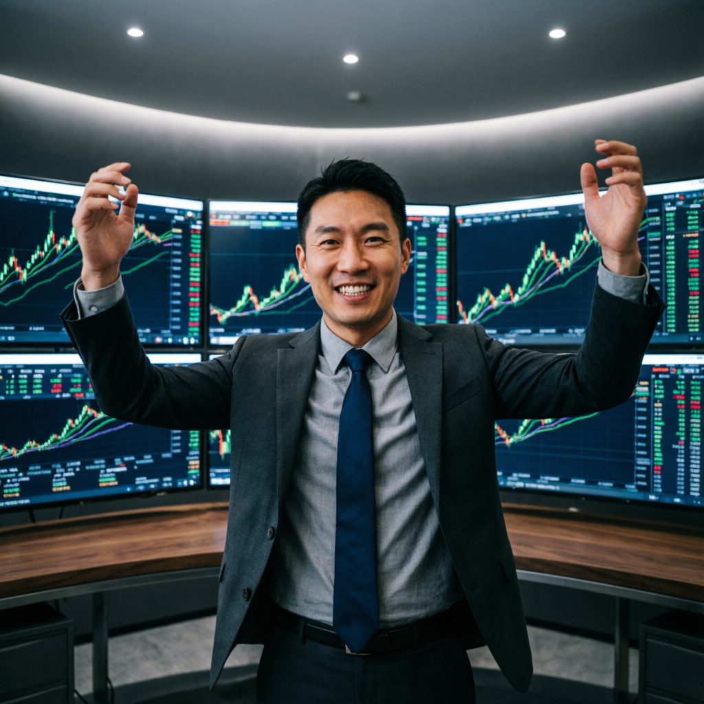 Successful funded trader celebrating prop firm challenge pass