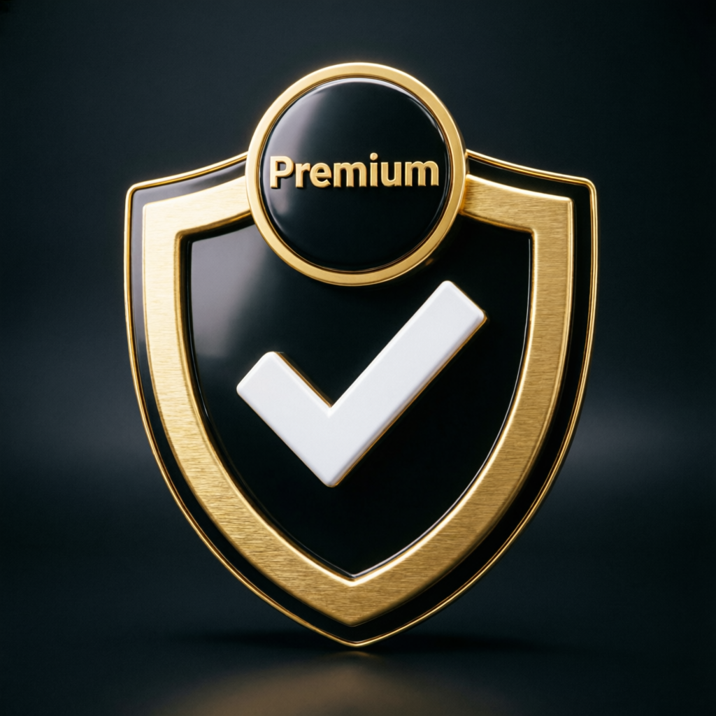 Premium verified trust shield badge representing legitimate prop firm service