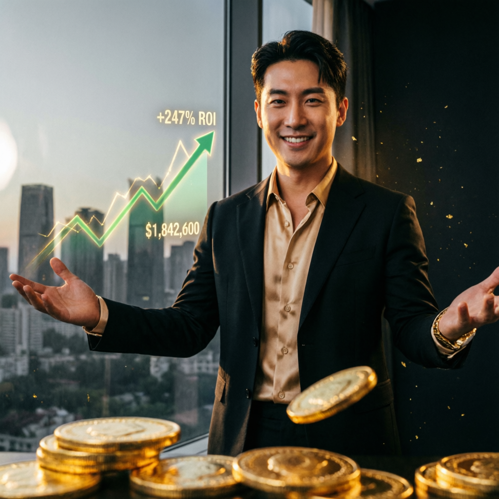 Successful funded trader celebrating profits
