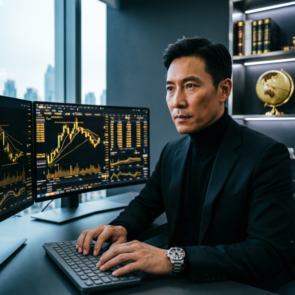 Professional forex trader analyzing Topstep challenge charts
