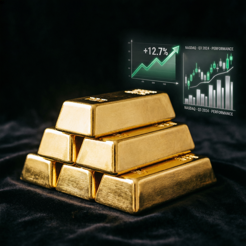 Gold bars representing wealth and trading profits