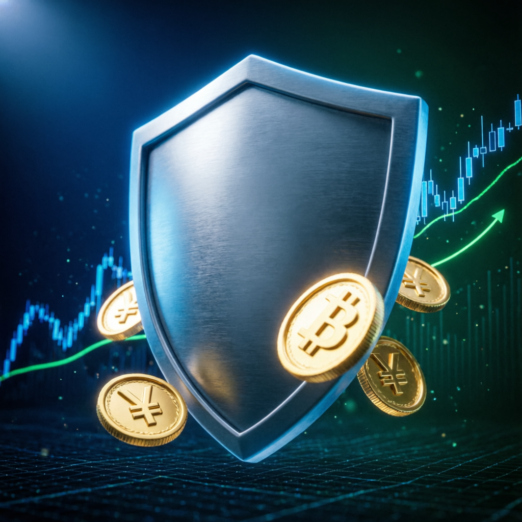 Risk management shield protecting trading account from drawdown