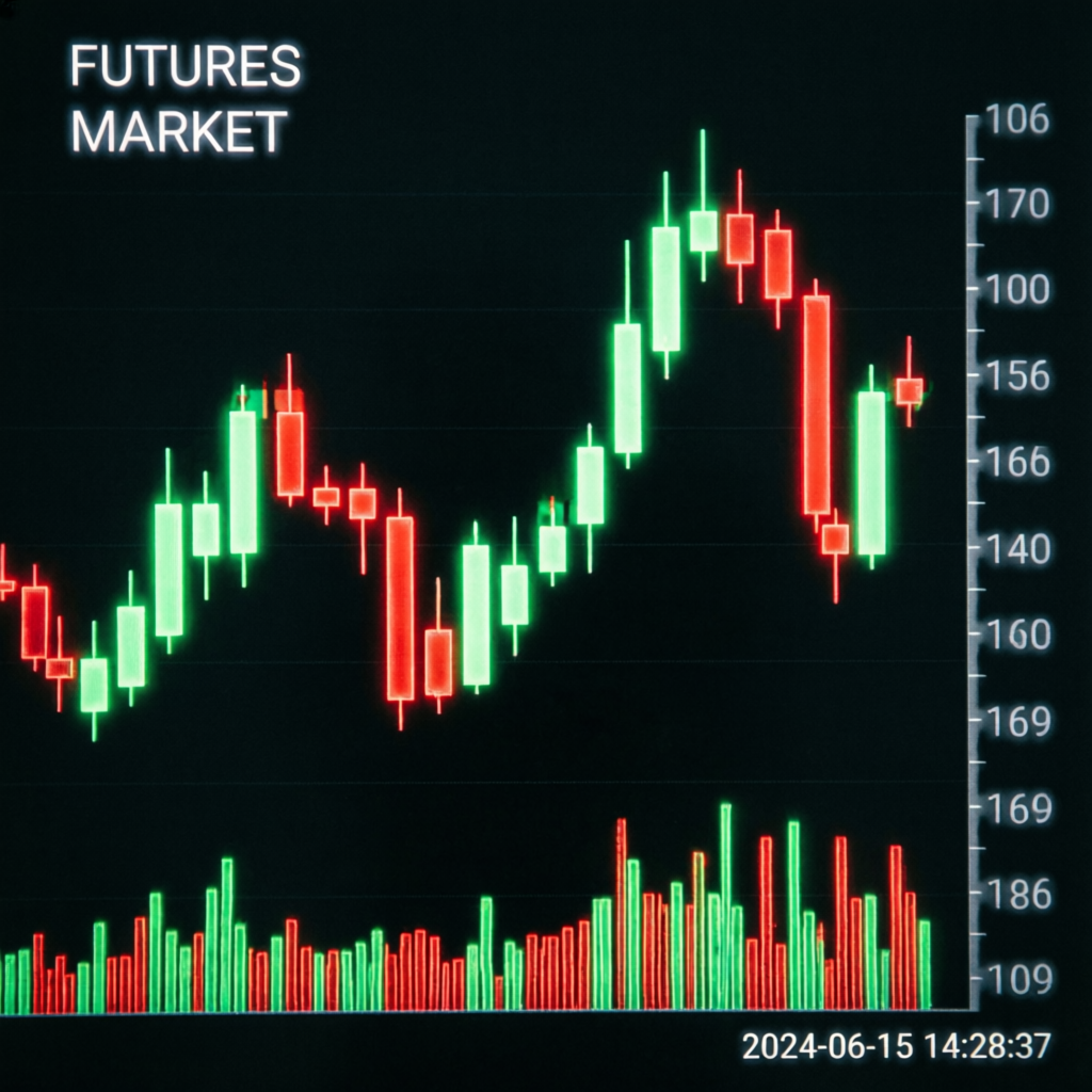 Futures market trading chart showing successful prop firm trading performance