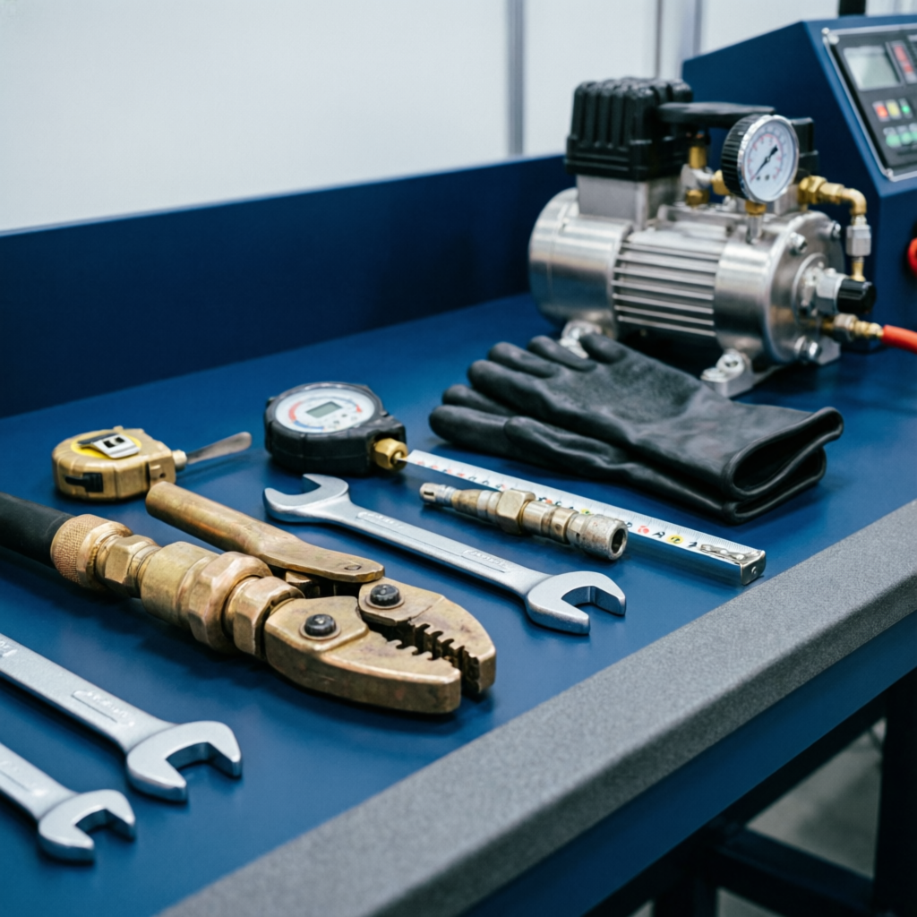 Hydraulic hose repair tools and equipment