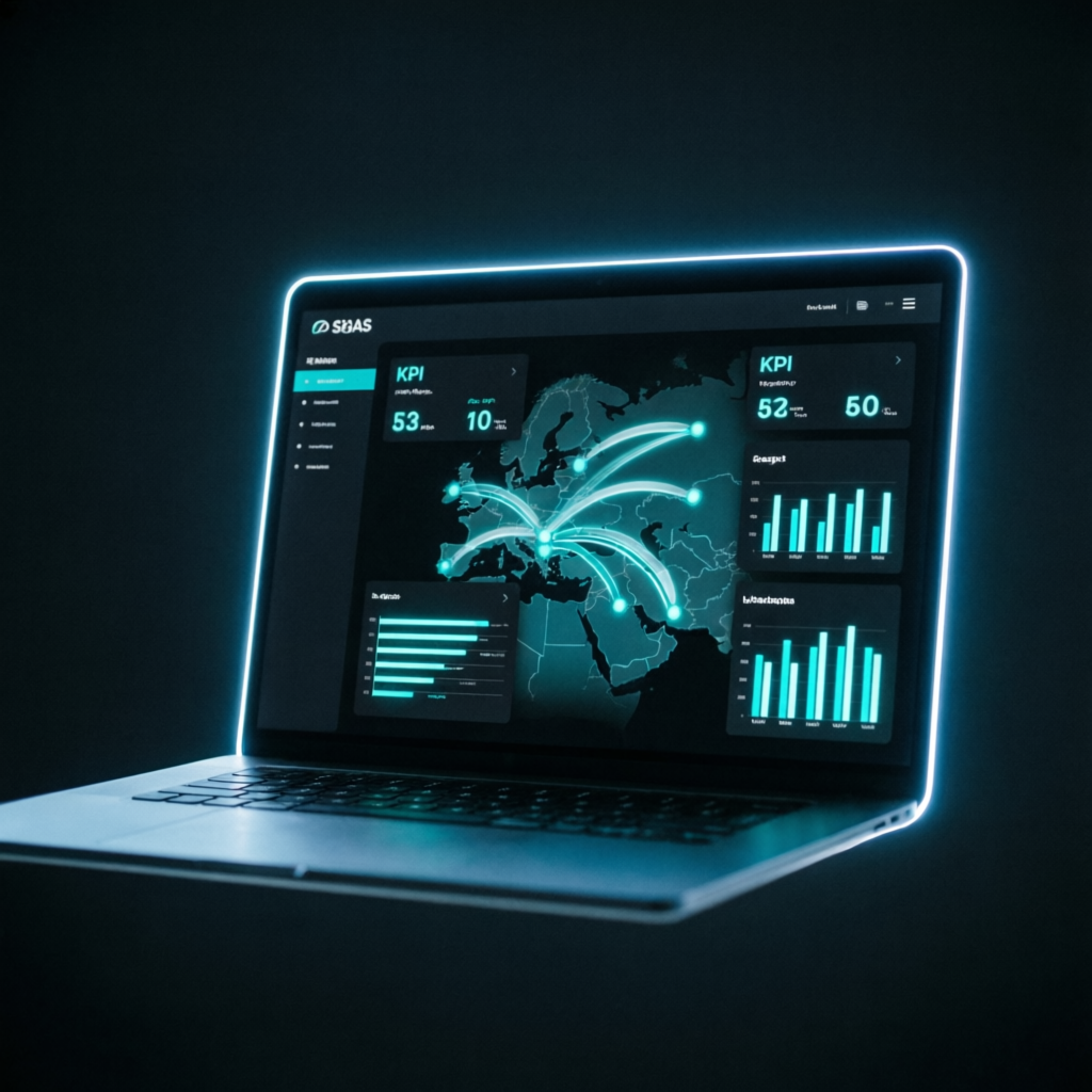 Routegrid logistics dashboard on laptop