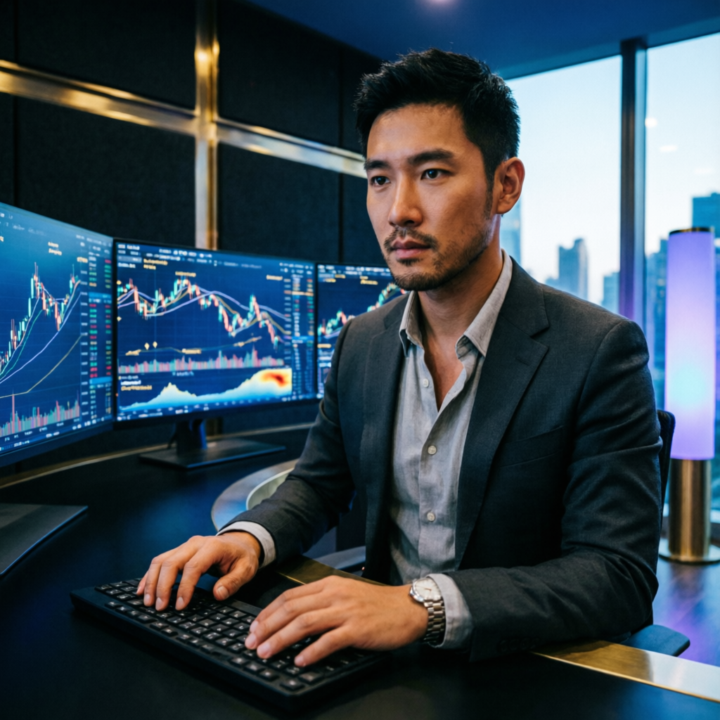 Professional forex trader analyzing Topstep Trading Combine charts