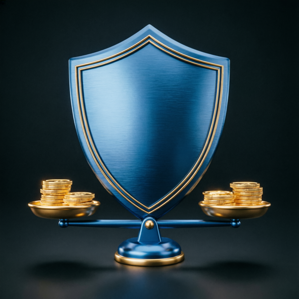 Risk management shield protecting trading capital