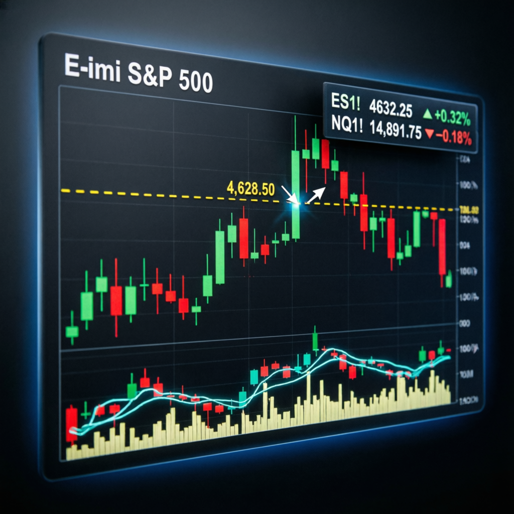 E-mini S&P 500 futures chart on trading platform