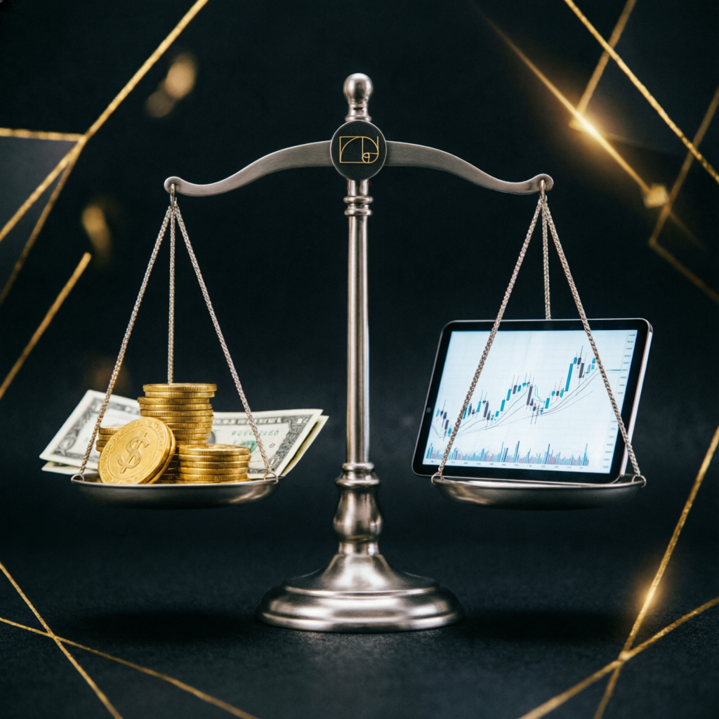 Risk management balance concept for prop firm trading