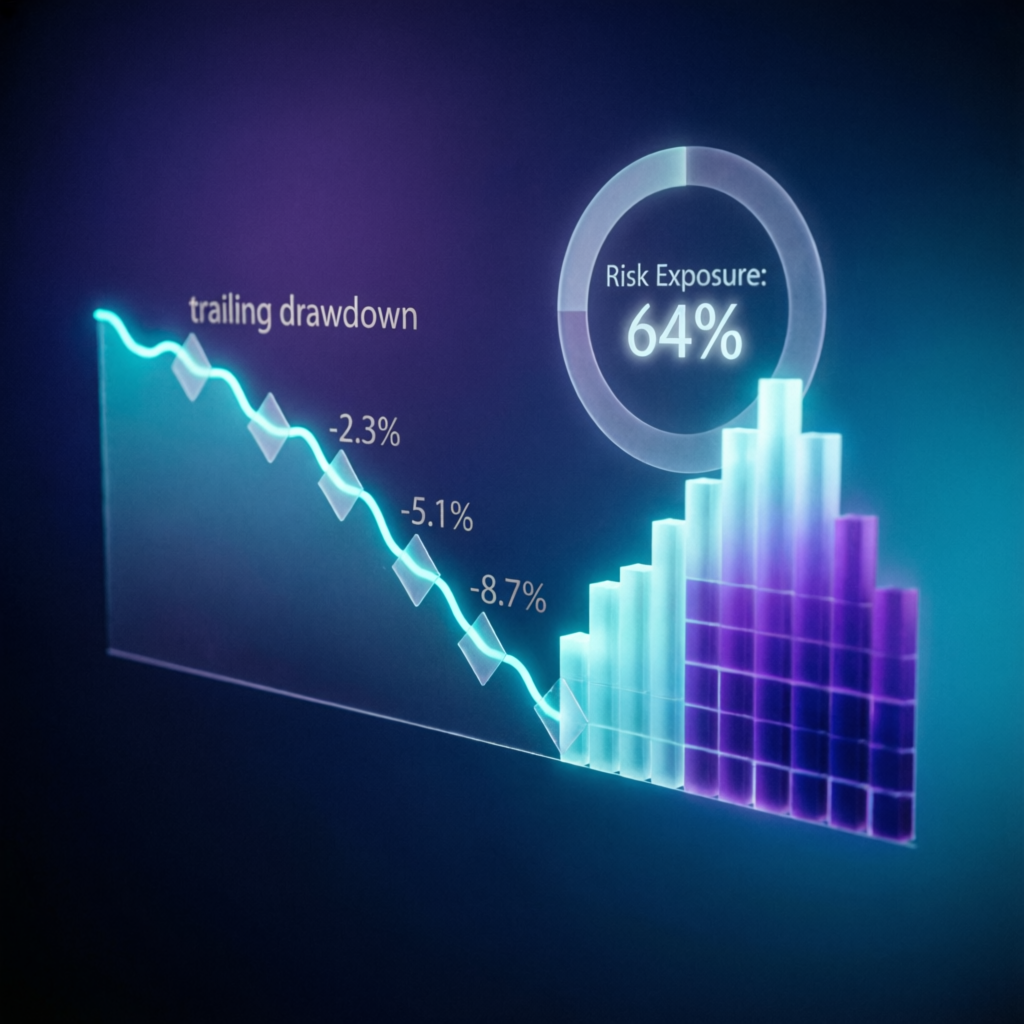Trailing drawdown visualization showing risk exposure