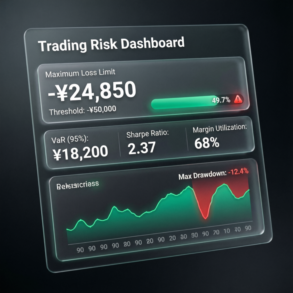 Trading Risk Dashboard showing Maximum Loss Limit