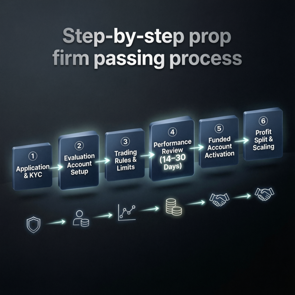 Step-by-step prop firm passing process