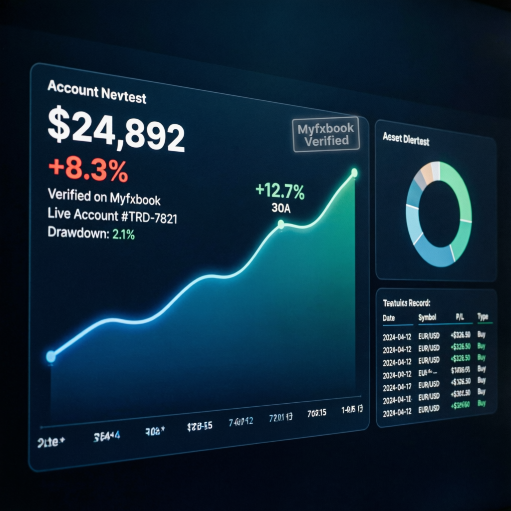 Funded trader portfolio dashboard