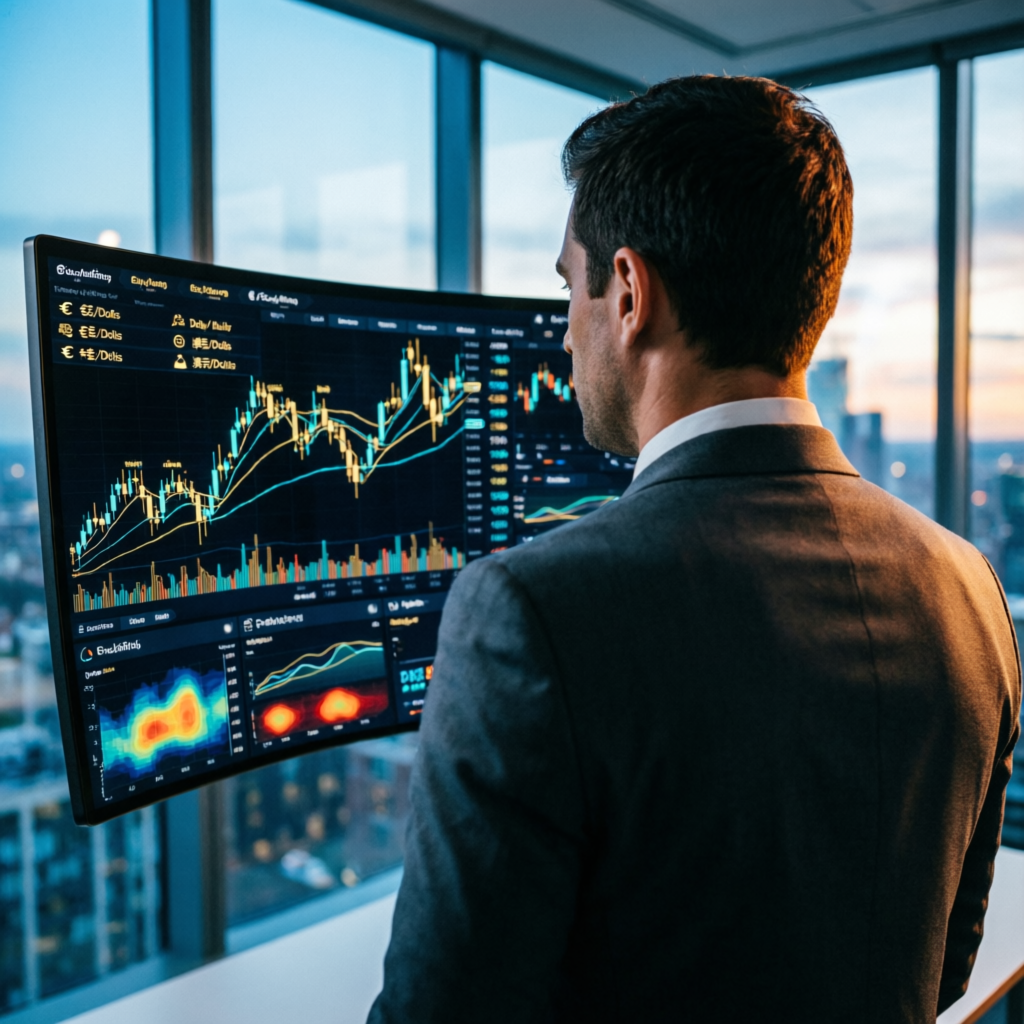 Professional Forex Trader Analyzing Markets