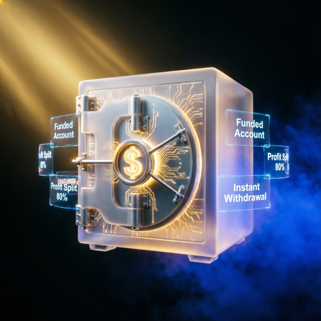 Digital vault representing Apex Trader Funding account sizes and profit potential
