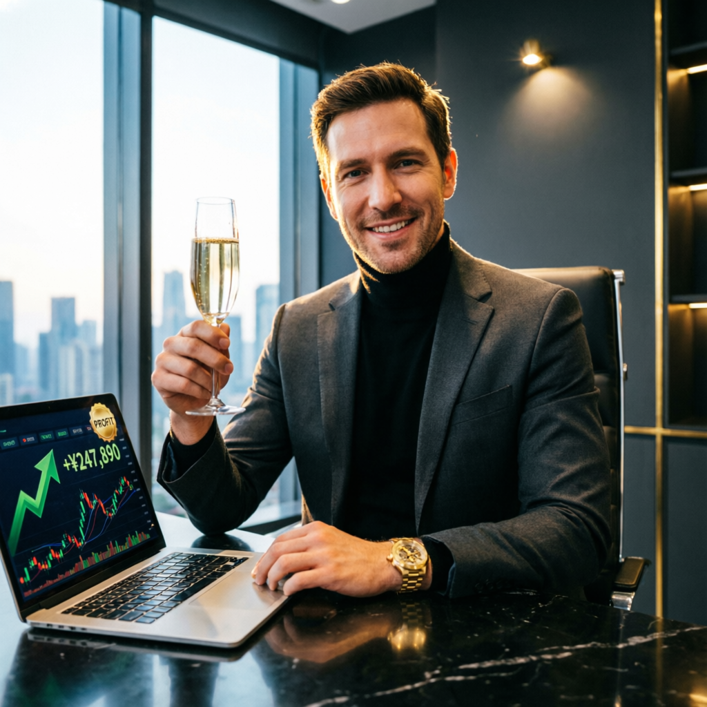 Successful funded trader celebrating profits from Apex Trader Funding account