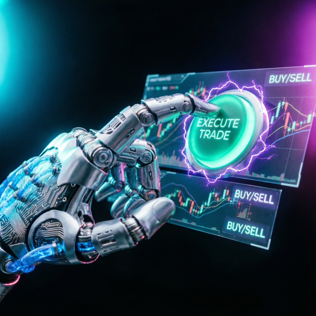 AI robot executing trades to pass Apex Trader Funding evaluation step by step