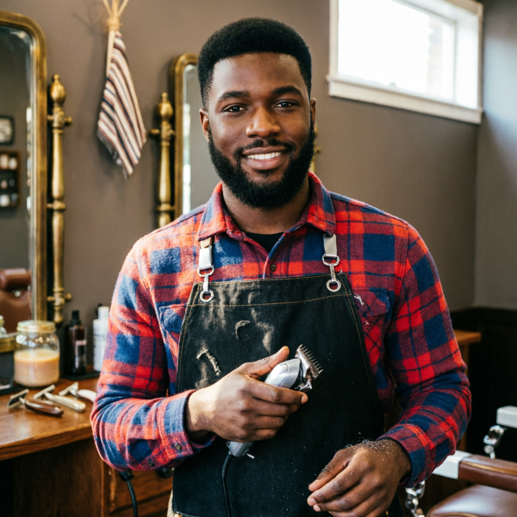 KI-generiertes Porträt: Marcus Webb, Senior Barber