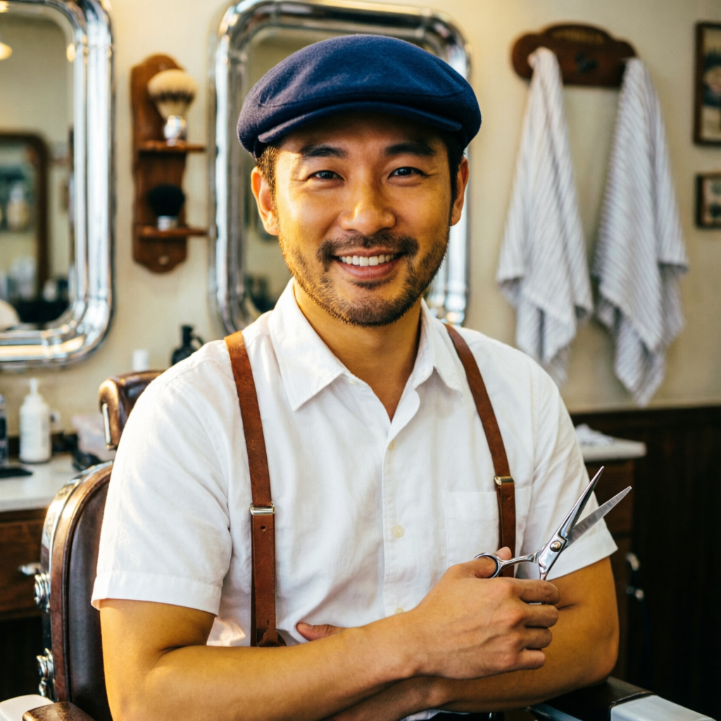 KI-generiertes Porträt: Kenji Sato, Barber & Razor-Spezialist