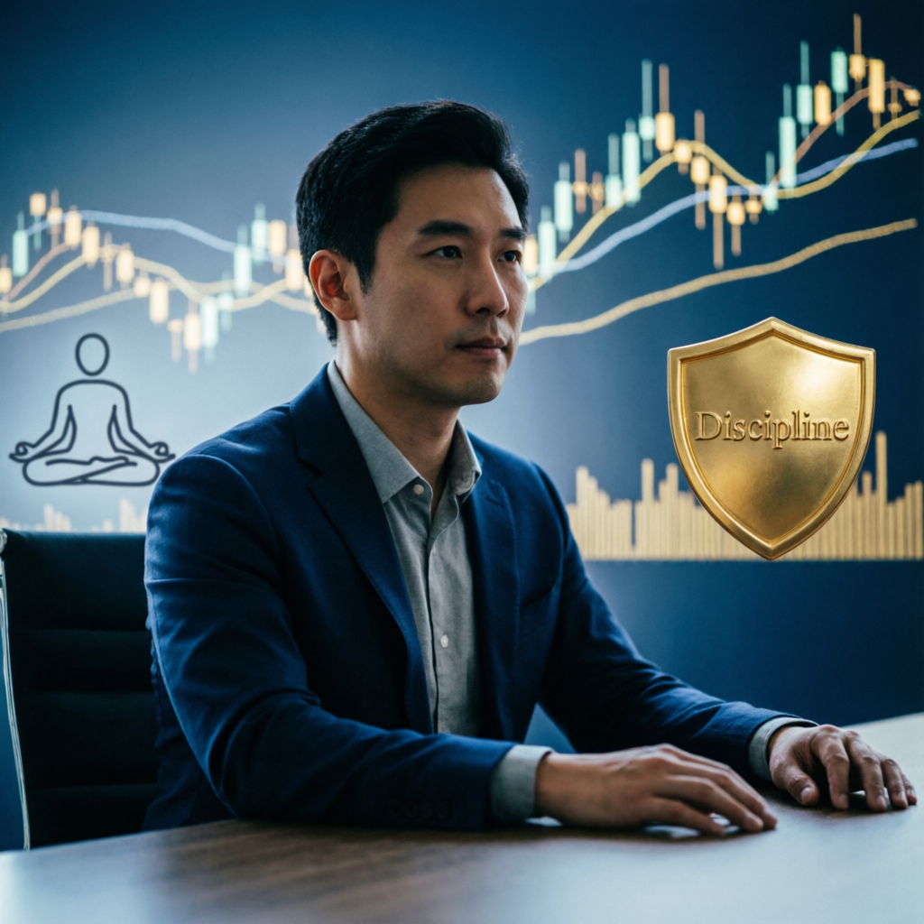 Professional trader demonstrating discipline and focus in forex trading environment