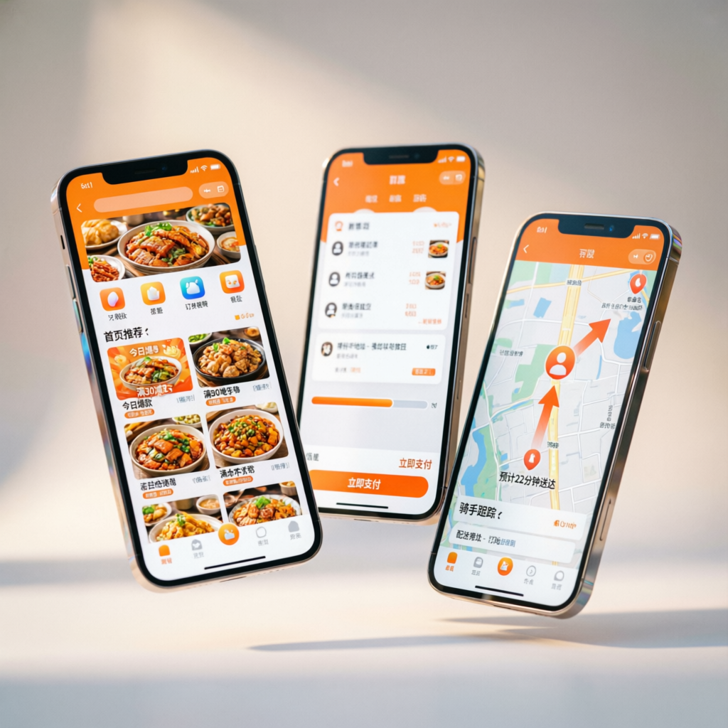 QuickBite food delivery app screens