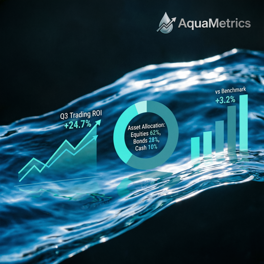 Aqua Funded trading performance metrics and ROI visualization