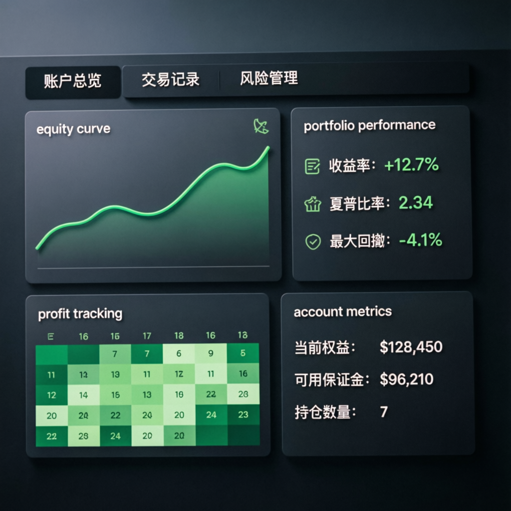 Aqua Funded evaluation dashboard showing profit tracking and account metrics