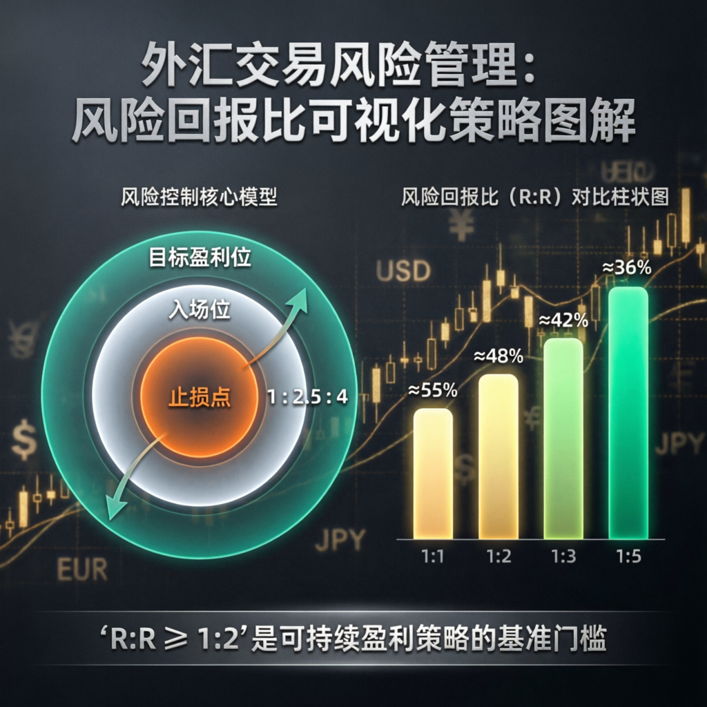Risk management and risk reward ratio visualization for forex trading