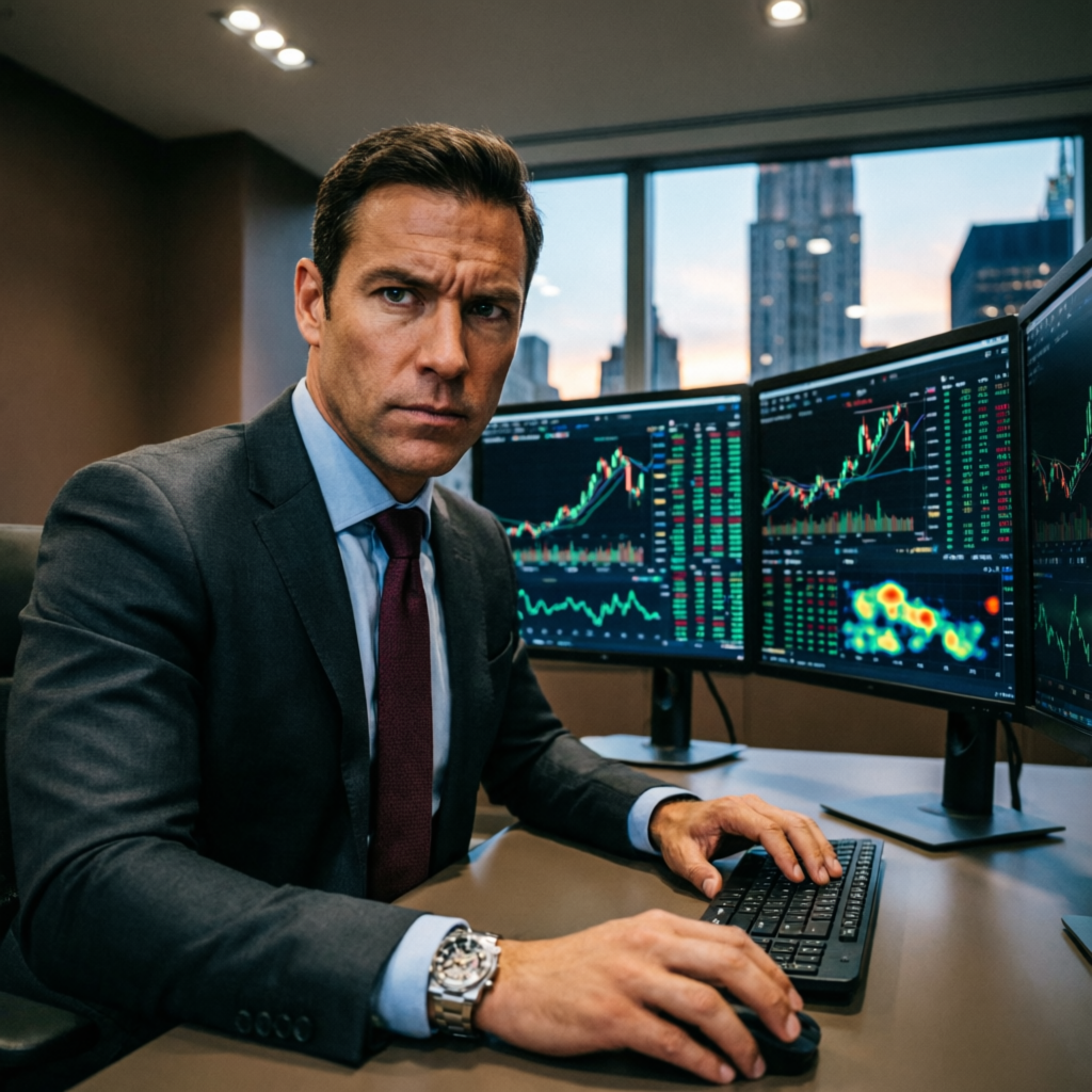 Professional Topstep futures trader analyzing charts