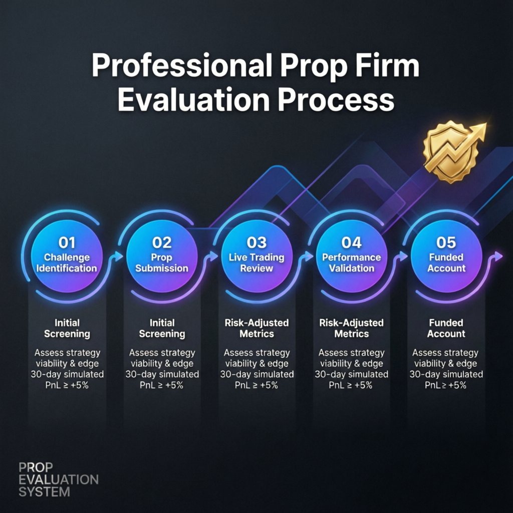 Professional Prop Firm Evaluation Process Steps - Challenge to Funded