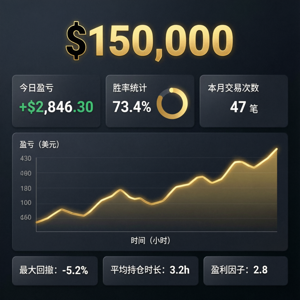 Topstep $150,000 funded account dashboard with profit metrics