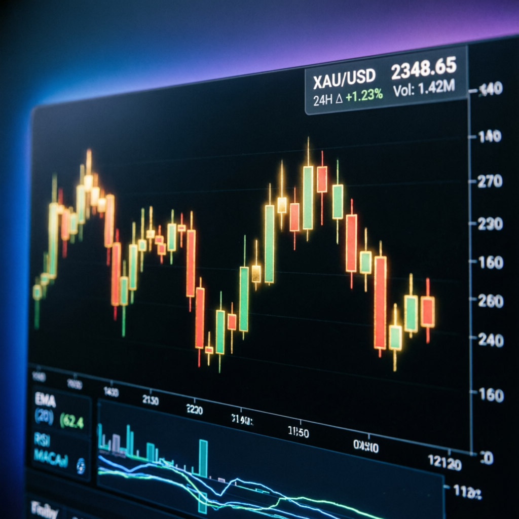 XAU/USD gold trading chart with professional analysis