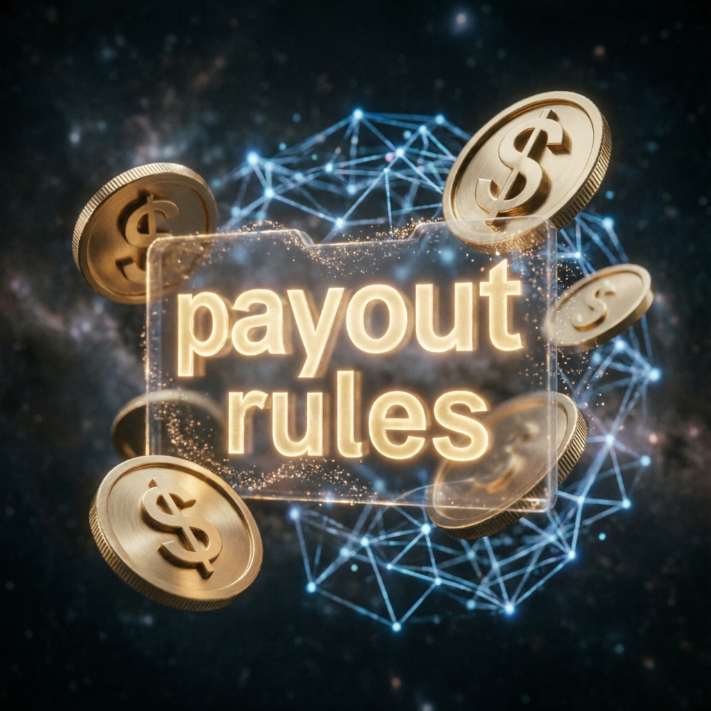 Apex Payout Rules Infographic with Golden Coins and Financial Data