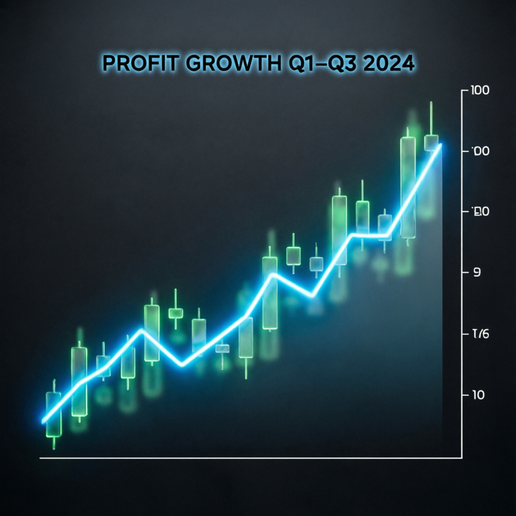 Upward trending profit chart showing consistent growth