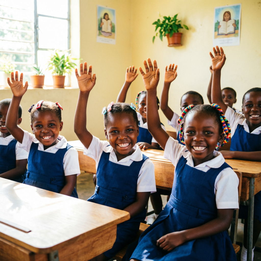 Happy children in Sunday School