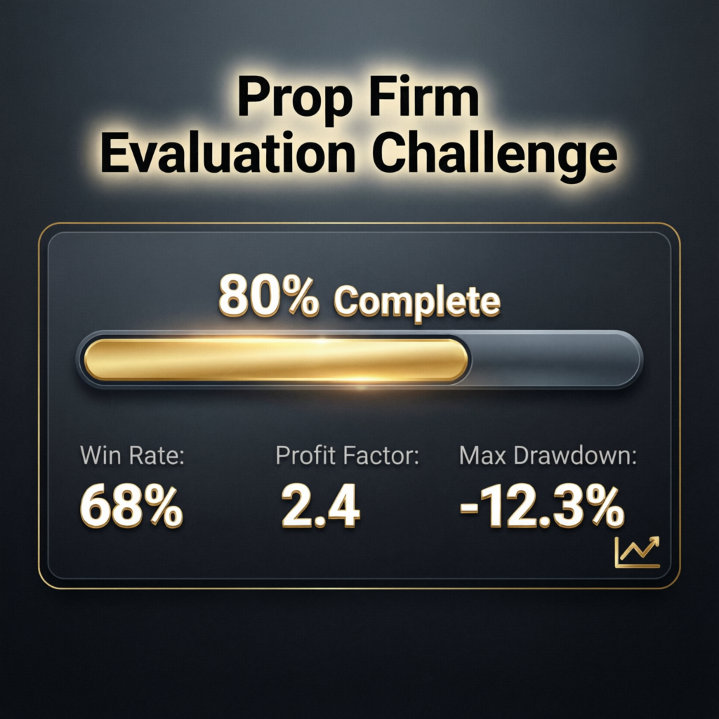 Prop Firm Evaluation Challenge progress tracker