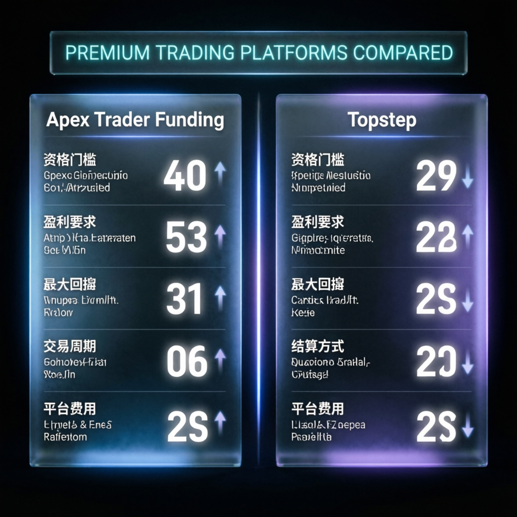 Apex Trader Funding vs Topstep comparison dashboard