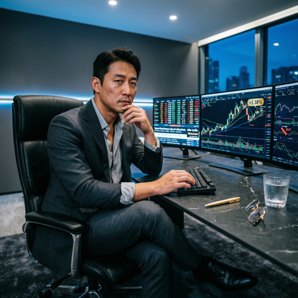 Professional forex trader managing prop firm funded accounts