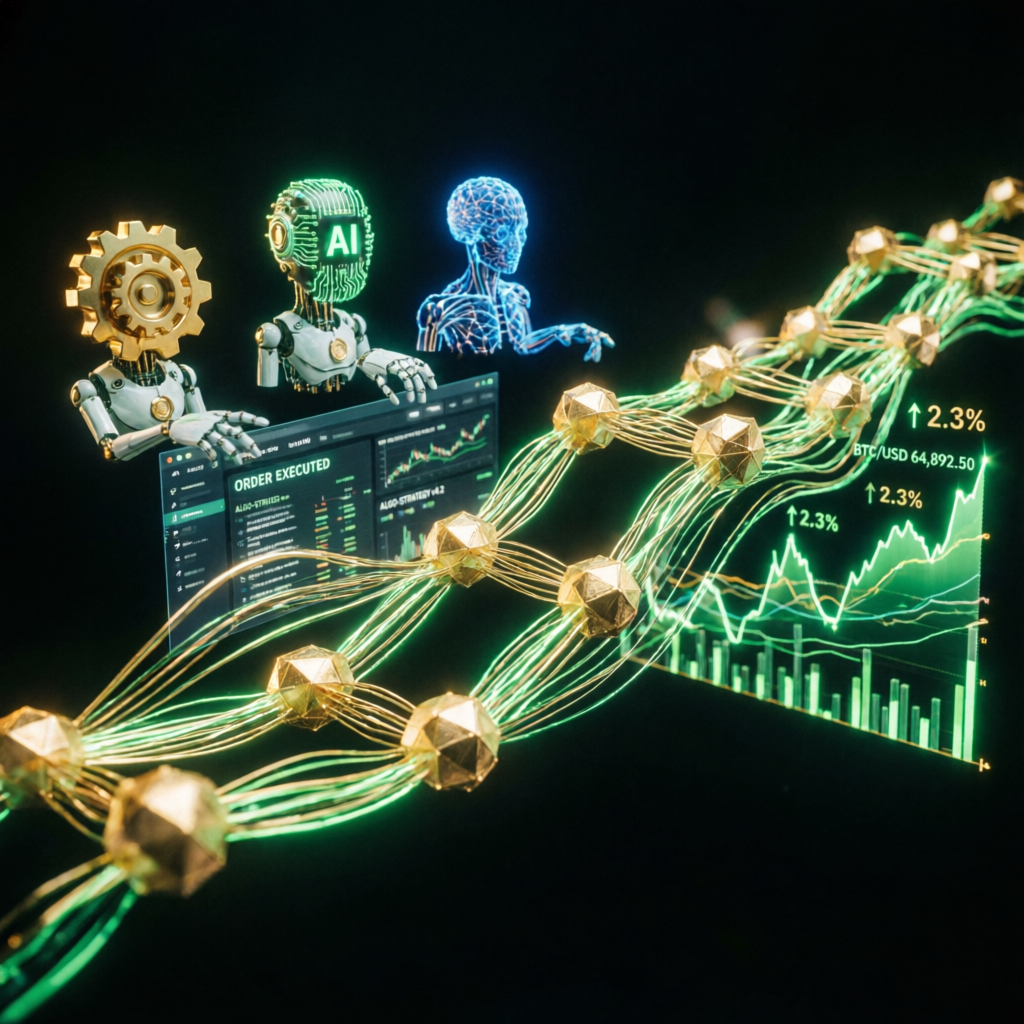 AI-powered trading algorithms and blockchain technology for modern prop firm services