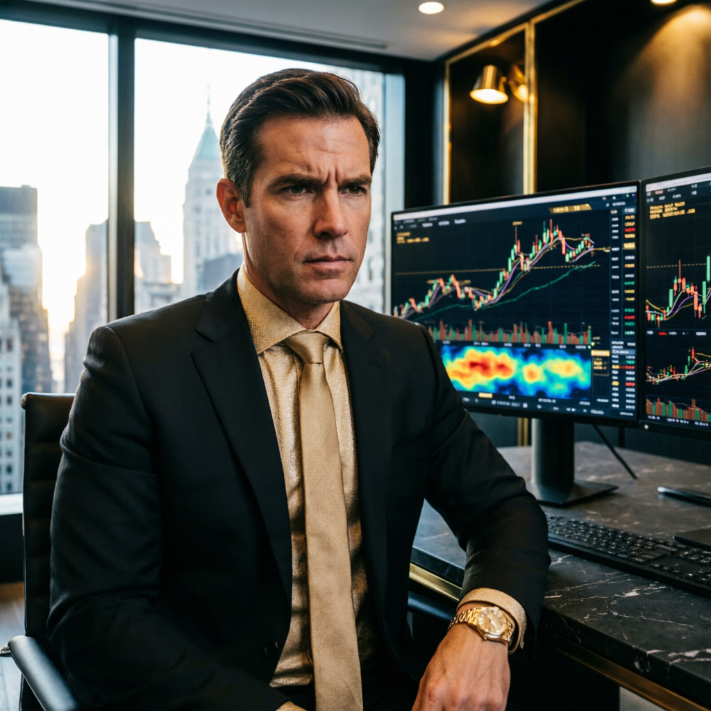 Professional prop firm trader analyzing Topstep futures charts on multiple monitors