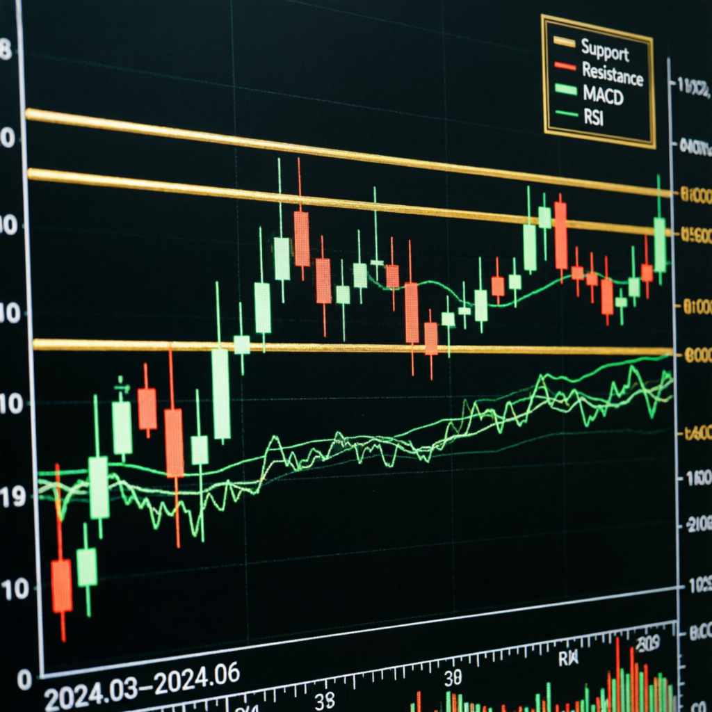 Professional forex chart analysis with support resistance levels for Topstep trading