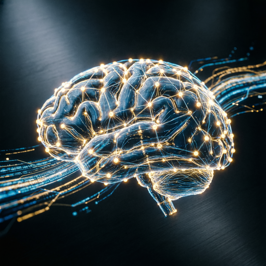 AI neural network representing automated prop firm trading algorithms and risk management