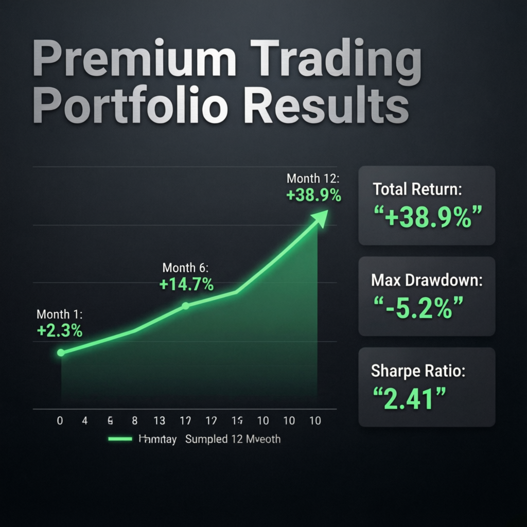 Premium trading portfolio results showing consistent profit growth - PFM Capitals