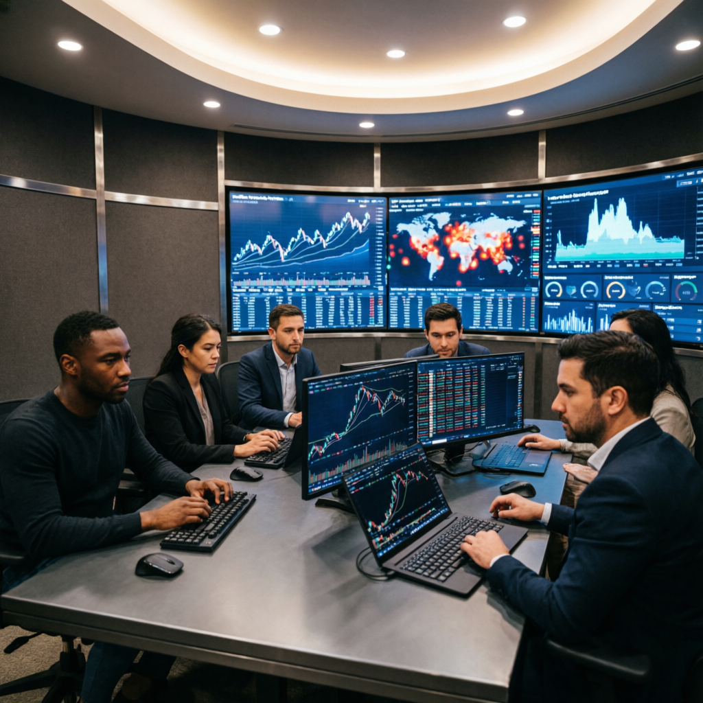 Professional trading team at PFM Capitals managing funded accounts