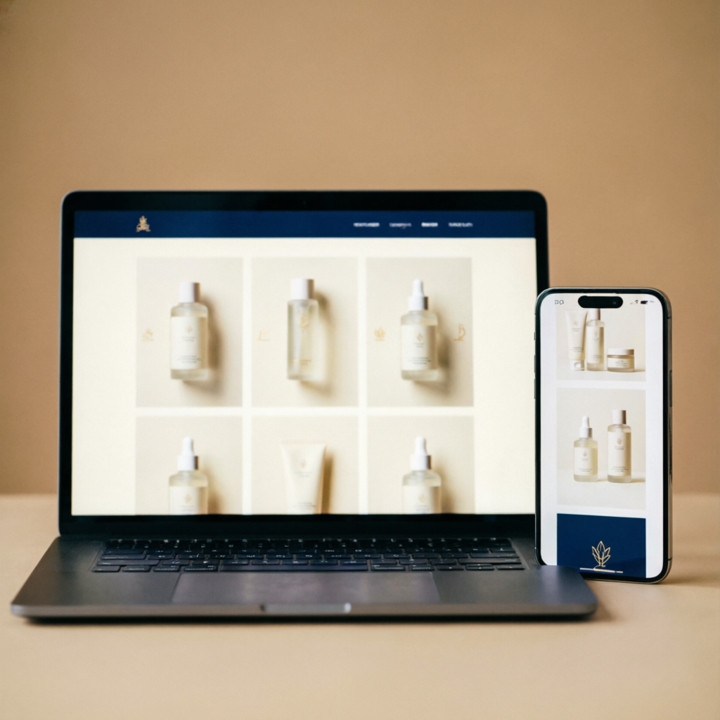 Shopify storefront on laptop and phone