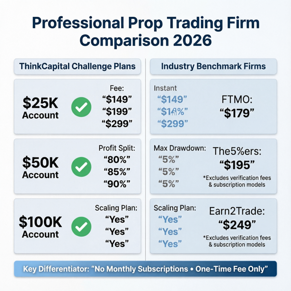 Professional prop trading firm comparison 2026