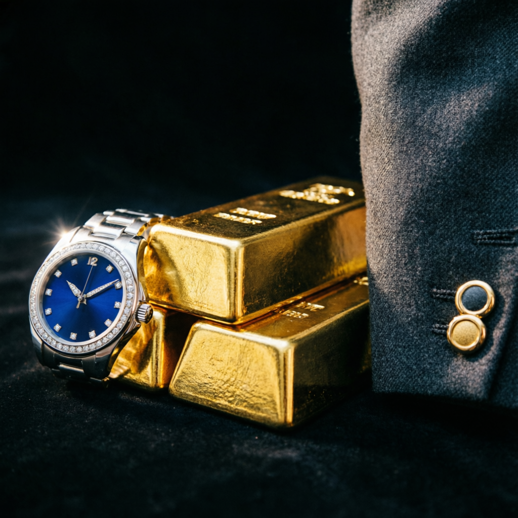 Luxury financial success with gold bars representing funded trader profits from Apex Trader Funding payouts