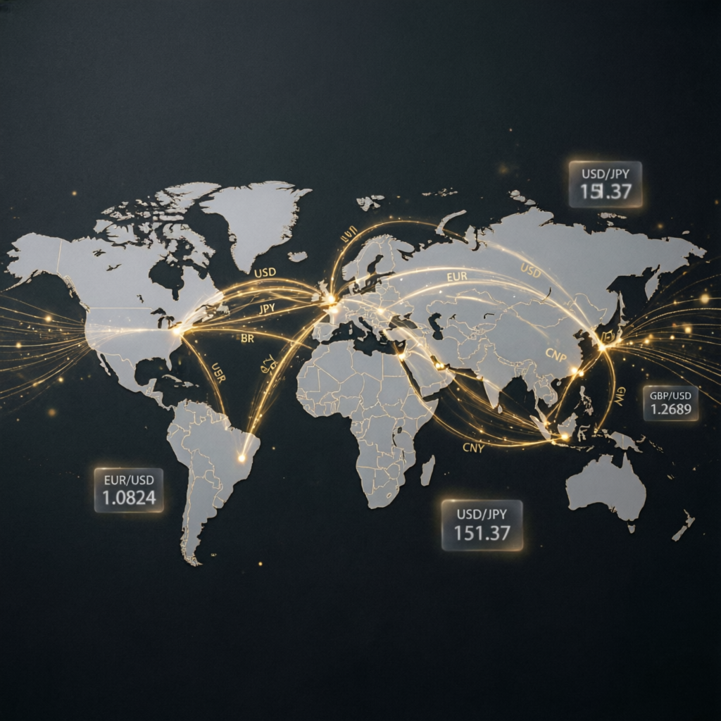 Global forex trading network connecting traders worldwide