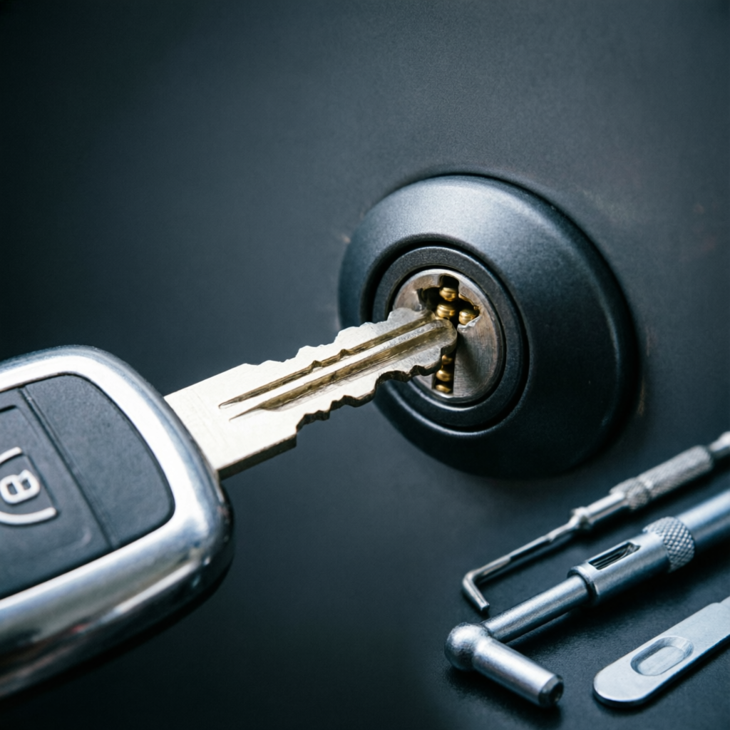 Llave y cerradura automotriz